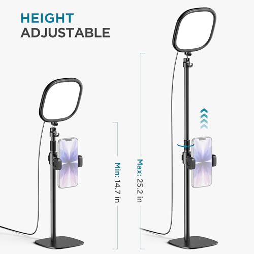 Image of InnoGear Zoom Lighting for Computer, 50 Light Modes Video Conference Lighting with Phone Holder Cell Phone Selfie Lights Desk Webcam Ring Light with Stand for Camera Video Recording Podcast Streaming