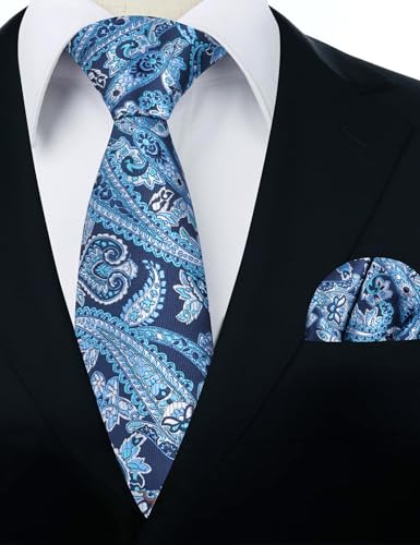 Image of Alizeal Mens 3.15'' Vintage Paisley Tie Pocket Square Set | Elegant Perfect for Banquet Wedding and Party