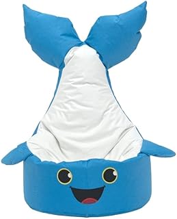 Blue and White Whale Kids Bean Bag Chair