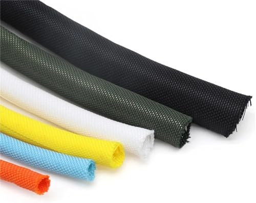 Manchon tressé extensible gaine rangement câble spirale verte 60mm 5m - 4
