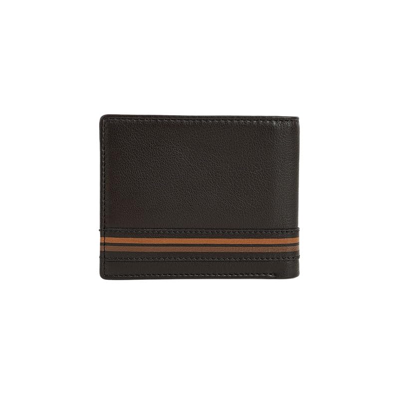 Image of Tommy Hilfiger Men's Forcados Passcase Wallet - Brown | Solid Textured Leather | Removable ID Case| Purse for Men | Ideal for Gifting
