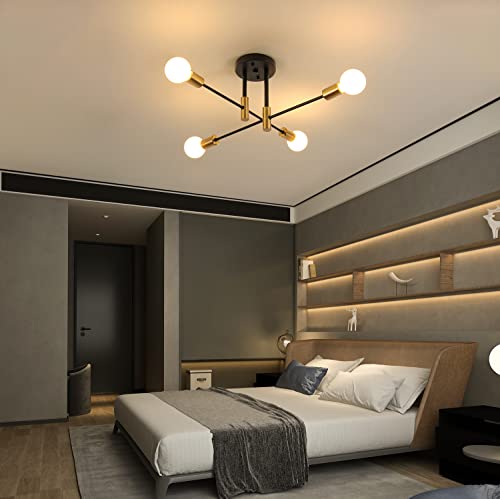 Swing Arm Mid Century Modern Sputnik Chandelier 4- Light, Mid Century Ceiling Chandelier For Living Room,Kitchen,Bedroom,Dining Room #TOP2