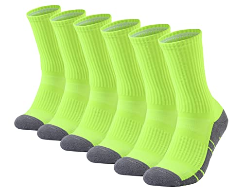 Athletic Hiking Socks for Mens and Womens Arch Support Compression With Cushion Moisture Wicking Crew Socks 3 Pairs