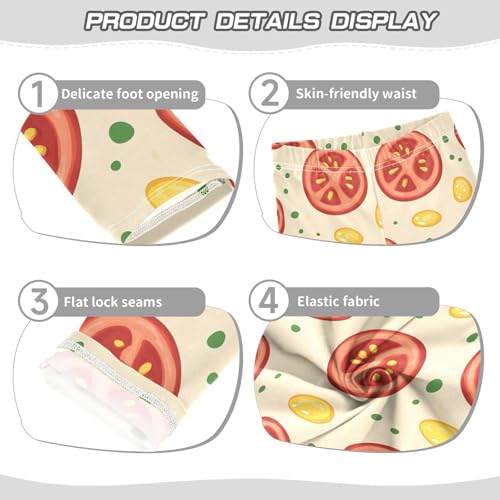 ALAZA Girls' Leggings Children's Yoga Pants Skinny Printed Dance Tomatoes Comfortable 4T2