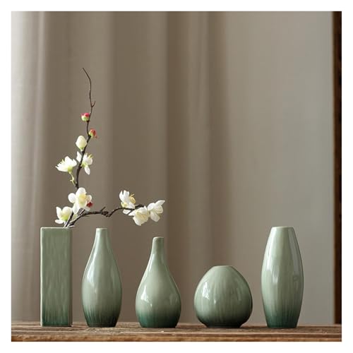 Jarrones de flores de cerámica decoración sencilla hogar jarrón pequeño mini 9cm 4
