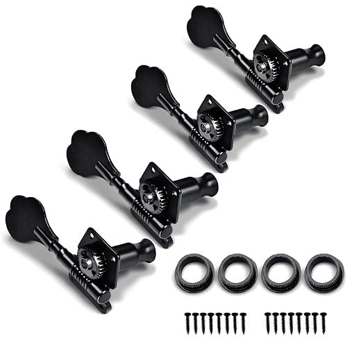 4R Tuning Pegs de Basse électrique,Tuners mécaniques Prune Forme Tête Accessoire d'instrument Basse Guitare électrique