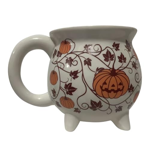 かぼちゃの質感の陶器マグカップ。ユニークなひょうたんデザインの手作りコーヒーカップ。温かい飲み物にも冷たい飲み物にも。