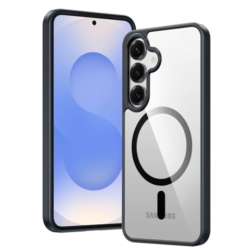 Image of ArmourPro MagSafe Compatible Case for Samsung Galaxy A36, Magnetic Wireless Charging Back Cover with Clear Back, Flexible TPU Bumper, Camera Protection | Black