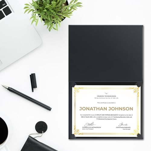 50 Sheets Certificate Paper for Printing,Gold Foil Metallic Border,8.5x11 inch Blank Award Certificate Paper,Laser & Inkjet Printer Compatible,For Office,Business Awards,School Diplomas
