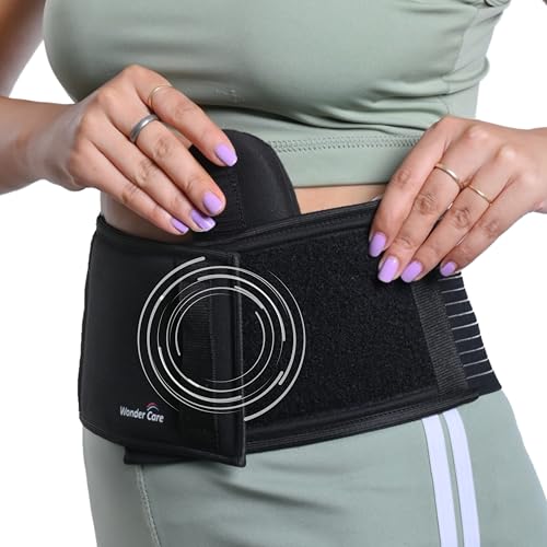 Image of Wonder Care Polyester, Umbilical Black Hernia Belt Pain Relief Support Brace With 1 Removable Compression Pad For Men & Women (Xxl)