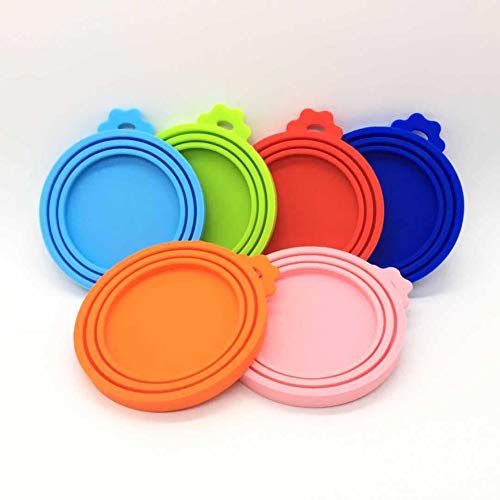 1 x Silikon-Abdeckung für Tierfutter, versiegelt, Universaldeckel für Hundedosen, Deckel für Frischhaltedosen, zufällige Farbe