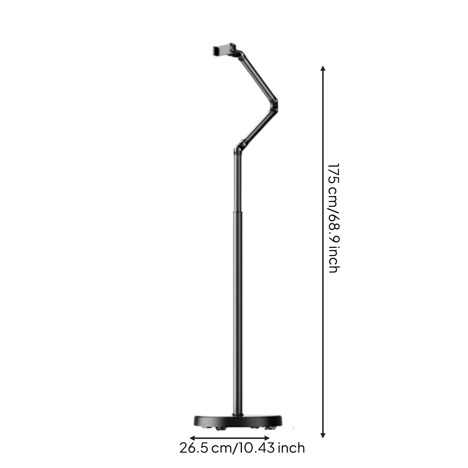 Universal Drehbarer Ständer Handyhalter Tabletständer Bodenständer Gerätehalter mit Mehrgelenk Arm Gewichteter Sockel, Standard, Universalrad, Dreifacher Arm, Feststehend