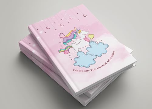 Image of AccuPrints wiro Hard bound Size -A5 (6 by 9 inch) Notebook Diary Ruled 200 pages-Notebook Diary Parent (Pink Unicorn Hard)