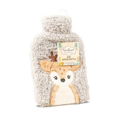 iN Hot Water Bottle with Cover | UK Safety Tested | Super Soft, Leakproof | Large | Hot Water Bag for Neck, Shoulder, Warmer, Period Pain Relief, Stomach Cramps, Gifts for Women, Men (Grey)