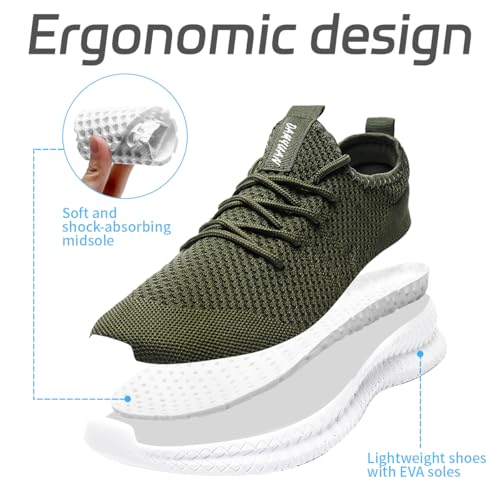 Image of Men Non-Slip Work Shoes Tennis Gym Sneakers Breathable Slip Resistant Lightweight and Comfortable for All-Day Wear Sports and Walking