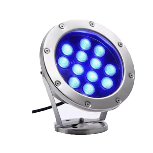 JOUFNING Submersible LED Fountain Light - 12V Outdoor Underwater Pool Lamp, IP68 Waterproof Pond Spotlight, Adjustable Landscape Light, for Garden Courtyard Pond Lighting(White,12W)