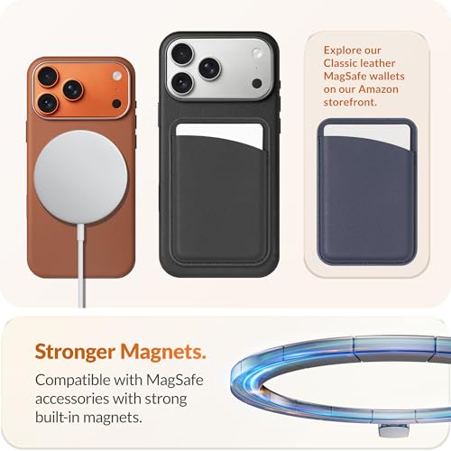 Coque iPhone 17 Pro Max cuir véritable antichoc et compatible charge MagSafe - 5