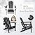 SFYLODS HDPE Folding Adirondack Chair, Outdoor Patio Chair with Cup Holder, Weather Resistant Wood Grain Lawn Chair for Backyard, Garden, Fire Pit, Deck, Black