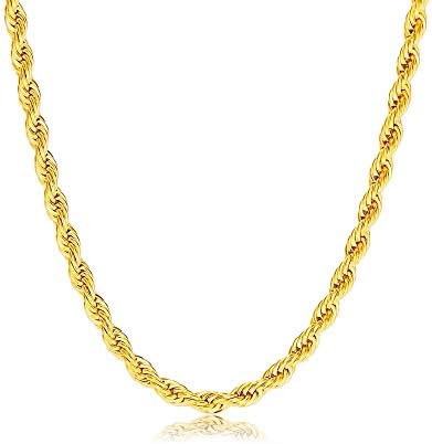TUOKAY 4mm Small Rope Chain, Sparkling 