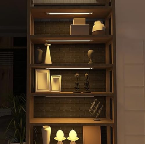 Image of JENSI 8W LED Under Cabinet Light 2 feet | Slim Aluminium Plug-in LED Counter Light, Warm White Bright Lighting for Kitchen, Wardrobe, Closet, Shelf & Study Table | Pack of 4