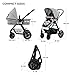 kk Kinderkraft Pram 3 in 1 Set MOOV, Travel System, Baby Pushchair, Rear and Front Facing, Foldable, with Infant Car Seat, Accessories, Rain Cover, Footmuff, Up to 3 Years, Gray