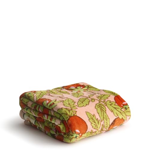 Vera Bradley Womens Fleece Plush Throw Blanket Tomato Vines One Size