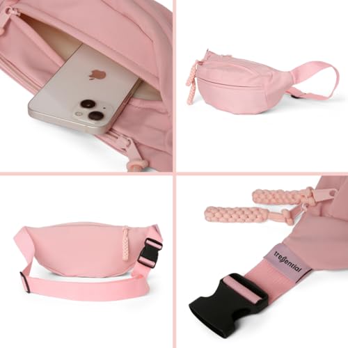 Image of Tressential Waist Bag for Men Women | Cross Body Fanny Pack Sling Bag for Hiking, Travel, Camping, Outdoor Sports, Cycling | Money Belt with Adjustable Strap (Pink)