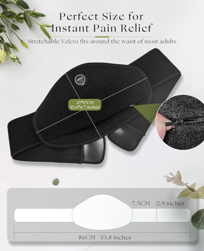uncn Cordless Portable Heating Pad for Cramps and Back Pain Relief - Rechargeable, Wearable, and Washable