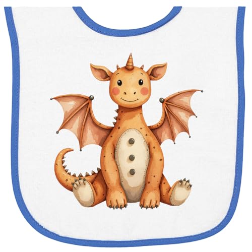 inktastic Vintage Knitted Plush Dragon Baby Terry Cloth Bib