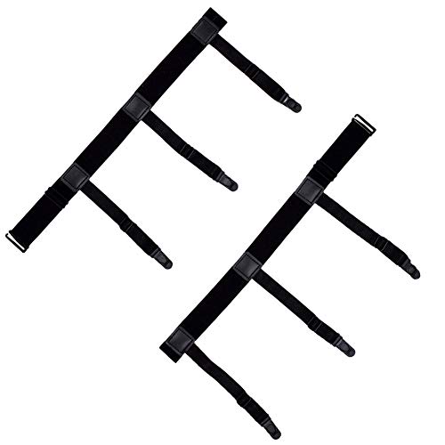 DonDon herr skjorthållare elastisk och längdjusterbar svart 2-delad