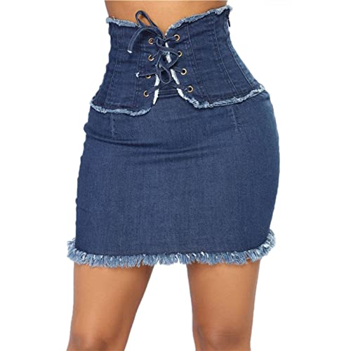 Women's Denim Skirt Stretch Denim Short Skirt Women's Waist Package Hip Skirt Summer