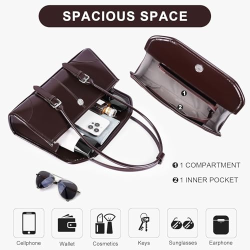 Image of YFGBCX Faux Leather Tote Bag for Women Burgundy Purses Small Shoulder Bag Wine Colored Purse Y2k Red Handbag Purse