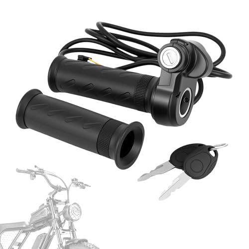 Ebike Full Twist Throttle Grip with 2 Keys Compatible with Ridstar Q20/Q20 Pro Lite E-Bike 3-Pin Electric Bike Throttle Waterproof Smooth Acceleration Control
