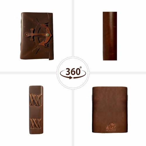 Image of Leather Journal Notebook Handmade Writing Journal Leather Diary 9X6, Travel Scrapbook, Sketchbook, Planner & Gift for Men & Women (DARK BROWN)
