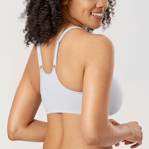 Image of DELIMIRA Women's Front Closure Racerback Plus Size Bra | Full Coverage, Supportive, Underwire, Plunge, No Padding Unlined