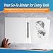 11x17 Binder, Vertical Document Organizer with Clear Top Opening Pockets and Reinforced Angle D-Ring. Portrait Orientation Portfolio Art Binder for Artwork Storage and Tabloid Size Organization