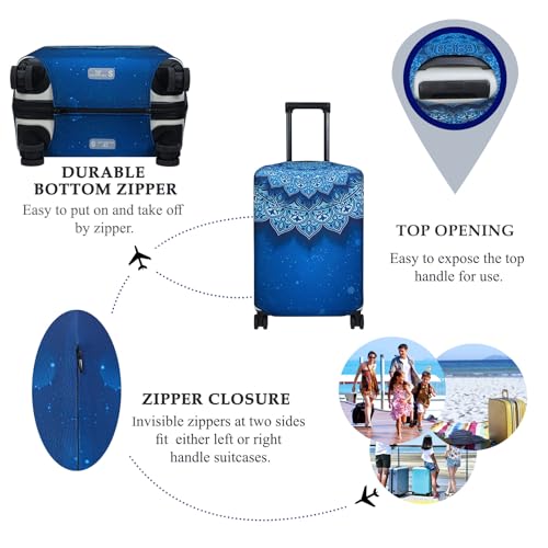 Image of Explore Land Travel Luggage Cover Air Approve Suitcase Protector Fits 18-32 Inches Case, Blue Violets, S, Blue Violets