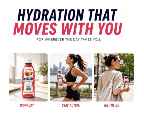 Image of A-GAME Zero Sugar Electrolyte Drink, Strawberry Lemonade Flavor, 12 Pack