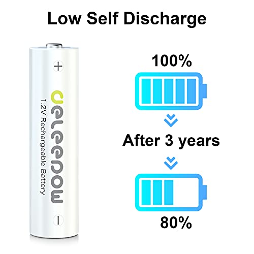 Deleepow Rechargeable Aa Batteries Nimh 3300Mah 1.2V Batteries Double A Rechargeable High Capacity 1200 Cycles Pack Of 8 #TOP2