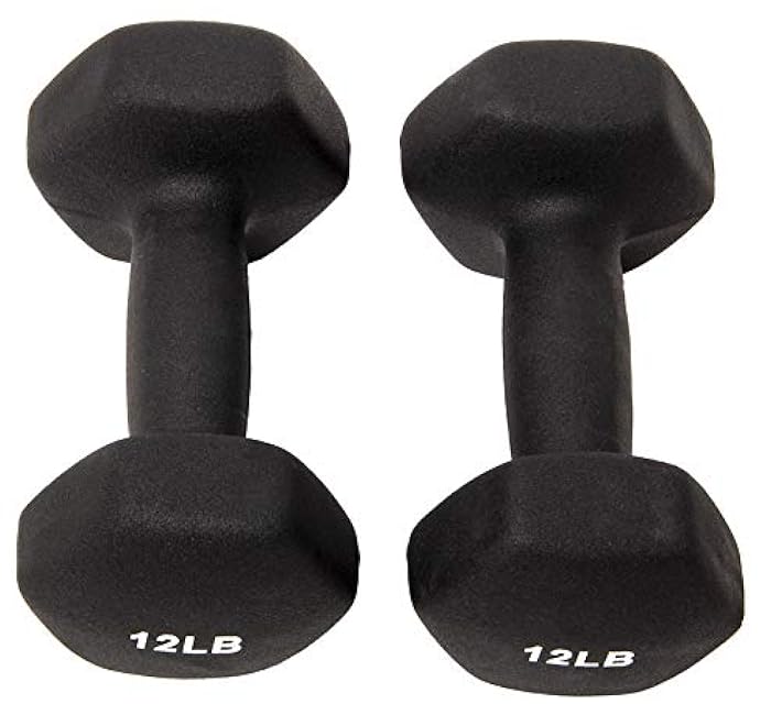 Signature Fitness Colored Rubber Coated Hex Dumbbell Weight Set and Storage Rack, Multiple Packages