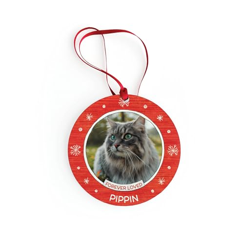 Cat's Memorial Name and Photo Personalized Ornament – I See Me!
