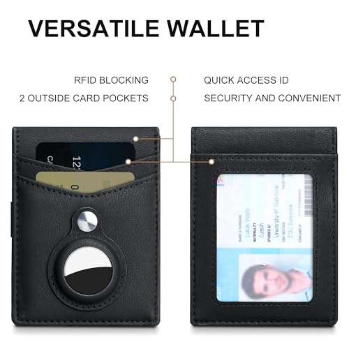 Image of Suncat Slim Airtag Wallet for Men Card Holder RFID Wallet with Money Clip | Minimalist Bifold Design, Large Capacity, RFID-Blocking, 11 Card Holders & 2 ID Window, Gifts for Men
