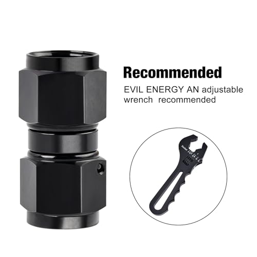 Image of EVIL ENERGY 3AN Female to 3AN Female Straight Swivel Coupler Union Fitting Adapter Aluminum Black