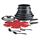 Tefal Ingenio So Light L7239642 16-Piece Non-stick Cookware Induction Pots & Pans Set, Black