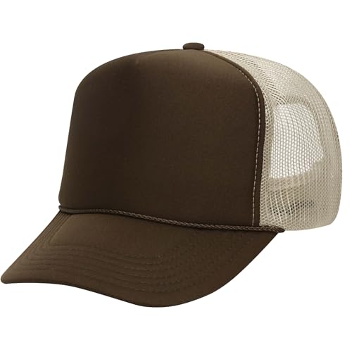 Image of OTTO Polyester Foam Front 5 Panel High Crown Mesh Back Trucker Hats in 97, Bulk, Wholesale