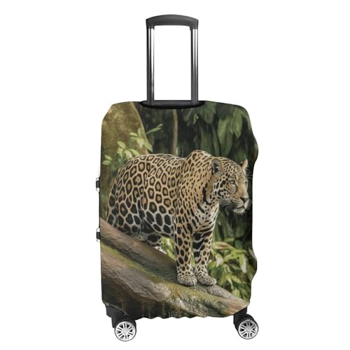 Cat on Tree Trunk Waterfall Printed Luggage Cover Protector, Fits 18-32 Inch Luggage4