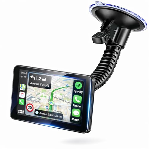 1Zero Heavy-Duty Car Truck Suction Mount for CarPlay Screen, Compatible with 7–11 Inch Car Play Screens & GPS Navigation, Adjustable Windshield Holder, Easy Install & Quick Release CarPlay Mount