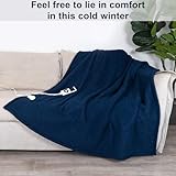 TOPS Electric Blanket, Heated Throw Blanket 160 x 130cm, 20-48℃ Heat Settings, 1-12 Hours Auto-off Timer, Warm Sherpa Double Bed Warmer, Overheat Protection, Machine Washable - Image 4