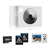 Digitalkamera, FHD 5K Kamera mit 32GB Karte, Lanyard, 16X Zoom Anti Shake, 64MP Kompakte Tragbare Kleine Punkt Schießen Kamera Geschenk für Schüler Kinder Teen (Weiß)