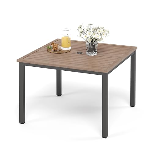 42 Inch Outdoor Dining Table: Perfect Round Patio Table with Umbrella Hole 6 Sophia & William 42